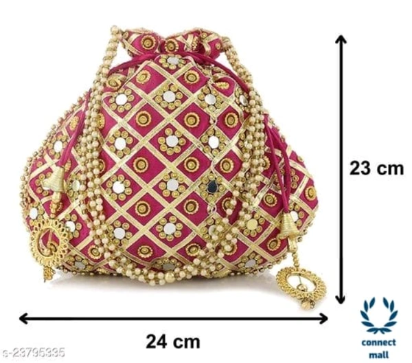 Women's Rajasthani Traditional Potli Bag - Red